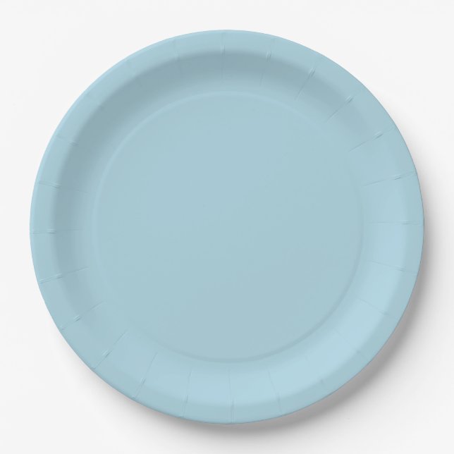 Personalisierte 9" runde, helle blaue Papierplatte Pappteller (Vorderseite)