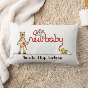 Personalisierte A New Baby Lendenkissen