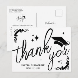 Personalisierte Abschluss Elegantes Skript Sterne  Postkarte