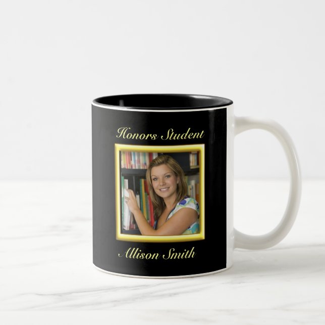 Personalisierte Abschluss-Foto-Tassen Zweifarbige Tasse (Rechts)
