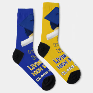 Personalisierte Abschluss Socks - Royal Blue & Gol Socken
