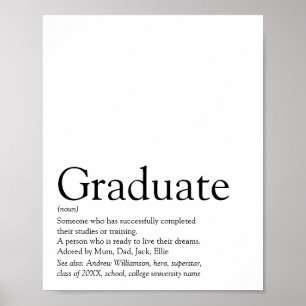 Personalisierte Abschlussdefinition Modern Poster