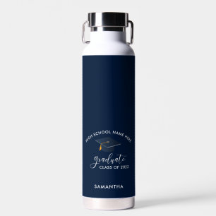 Personalisierte Abschlussfeier 2026 Marineblau Obe Trinkflasche