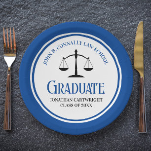 Personalisierte Abschlussfeier der Blue Law School Pappteller