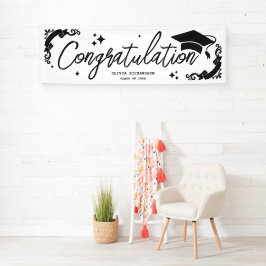 Personalisierte Abschlussfeier Elegantes Skript St Banner