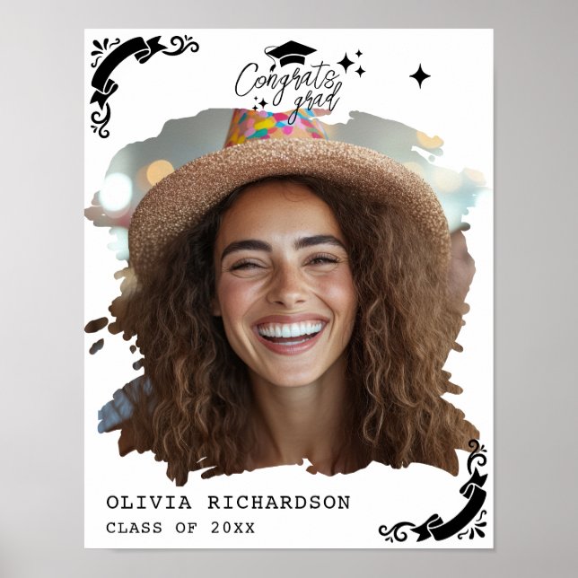 Personalisierte Abschlussfeier Elegantes Skript St Poster (Vorne)