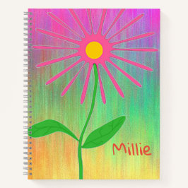 Personalisierte Abstrakte Blume SpiralNotebook Notizbuch