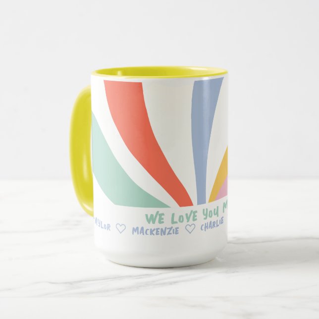 Personalisierte Abstrakte Blume und Text Tasse (Vorderseite Links)