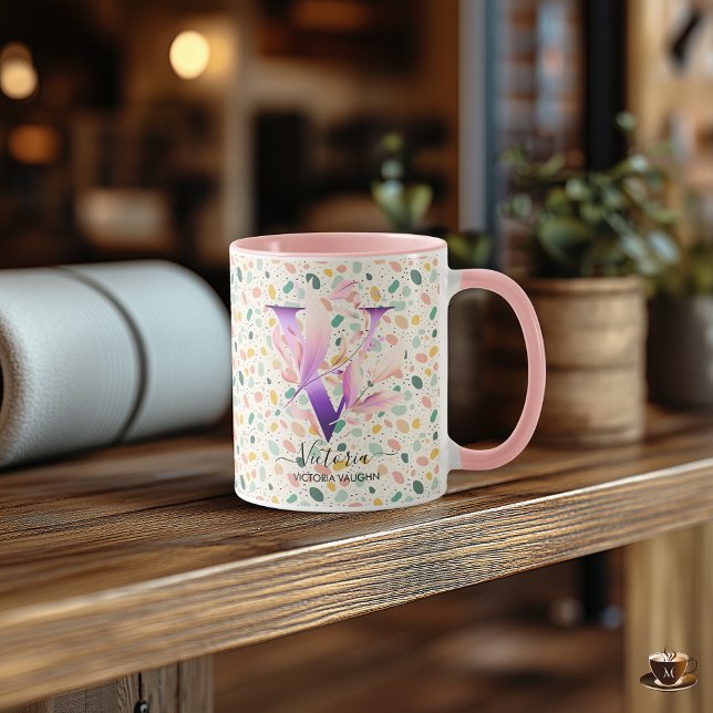 Personalisierte Abstrakte Boho Chic Monogram Tasse (Von Creator hochgeladen)