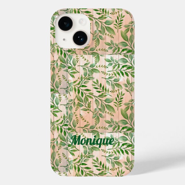 Personalisierte Abstrakte Grünanlage Case-Mate iPh iPhone 14 Hülle (Rückseite)
