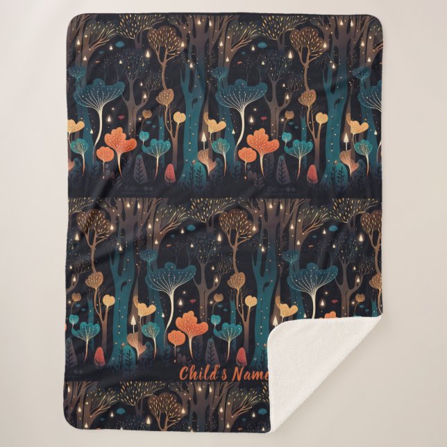 Personalisierte Abstrakte Luftfeuchte mit Blätter Sherpadecke (Vorderseite)