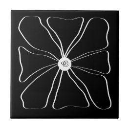 Personalisierte Abstrakte Moderne Blume Weiß Schwa Fliese