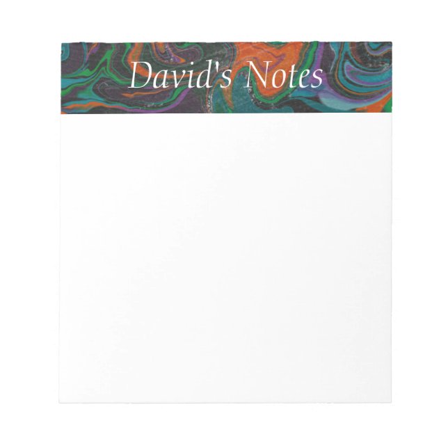 Personalisierte, Abstrakte Swirl-Note Pad Notizblock (Vorderseite)