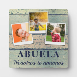Personalisierte Abuela Kinder 3 Bildergalerie Fotoplatte
