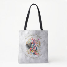 Personalisierte Accordion Lehrerin Farbenfrohe Mus