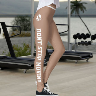 Personalisierte Active Pet Mom Weiße Staubkaramell Leggings