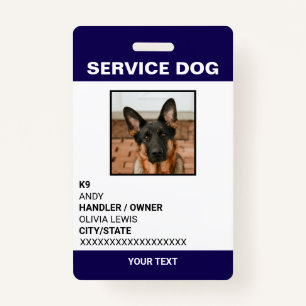 Personalisierte ADA Card Service Dog Foto ID Ausweis