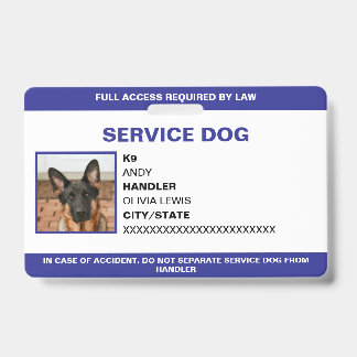 Personalisierte Ada-Karte Servicehund-Foto-ID Ausweis