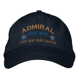 Personalisierte Admiral Stars Ball Cap Stickerei Bestickte Baseballkappe