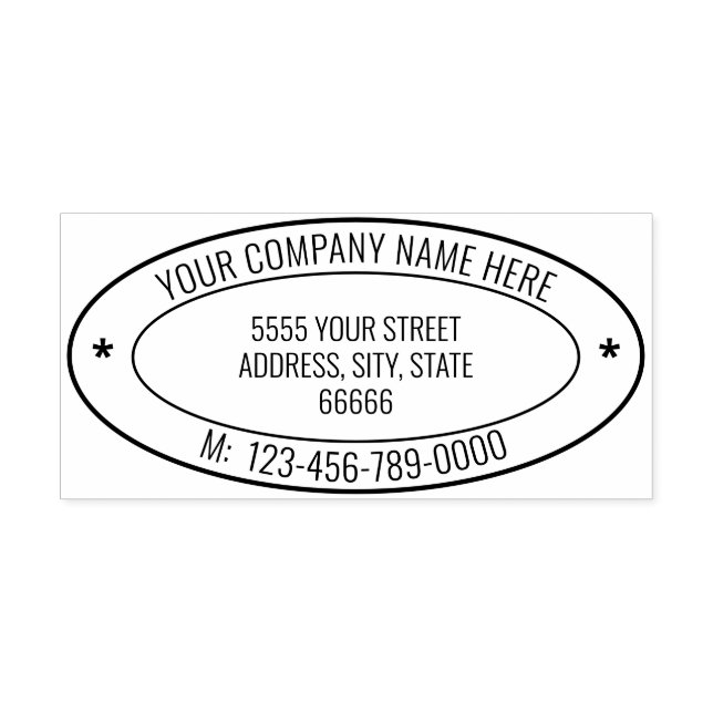 Personalisierte Adresse des Unternehmens Gummistempel (Prägung)