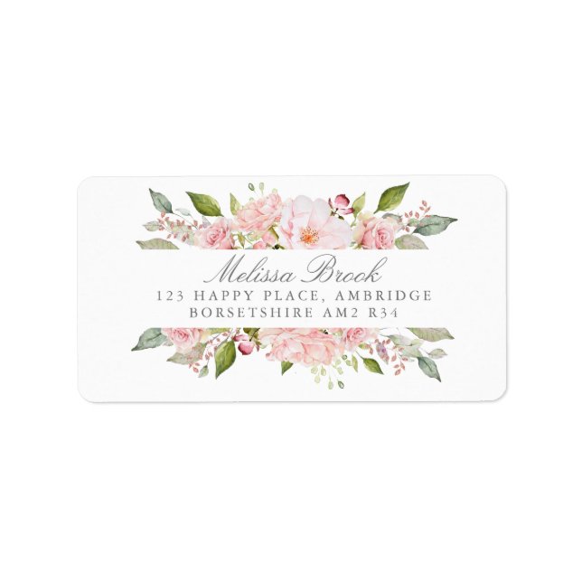 Personalisierte Adresse in Lavish Pink Roses Adressaufkleber (Vorne)