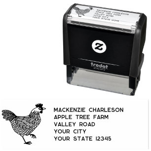 Personalisierte Adresse von Hen Chicken Permastempel
