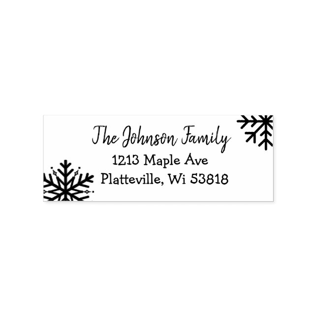Personalisierte Adresse Winter Snowflake Gummistempel (Prägung)