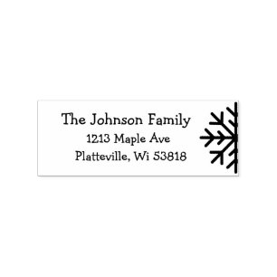 Personalisierte Adresse Winter Weihnachten Schneef Gummistempel
