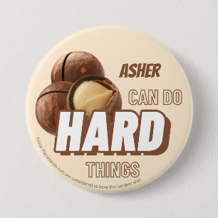 Personalisierte Affirmation Brown tut harte Dinge Button