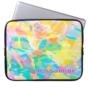 Personalisierte affodische Gelbe Pastel Abstrakt Laptopschutzhülle