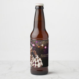 Personalisierte Afrikanische Amerikanerin zum Gebu Bierflaschenetikett