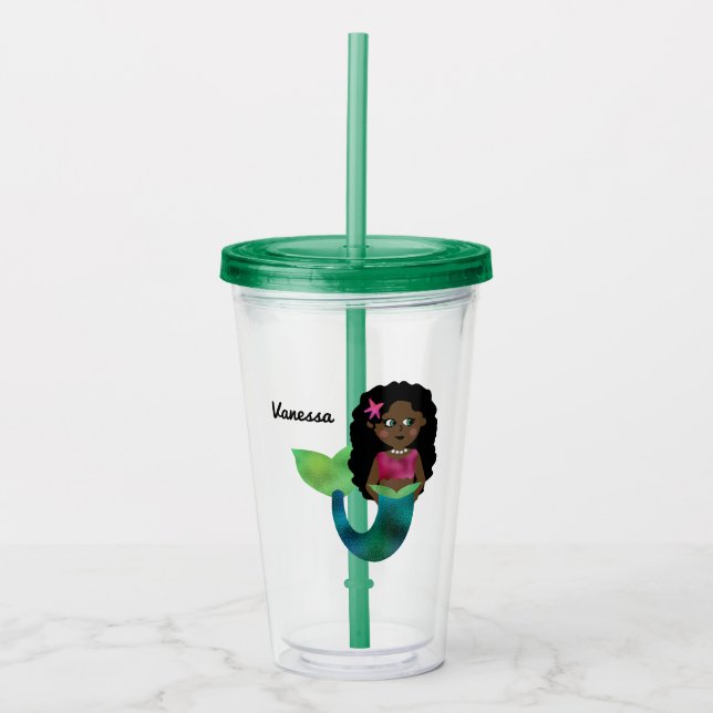Personalisierte afrikanische amerikanische acryltrinkbecher (Vorderseite)