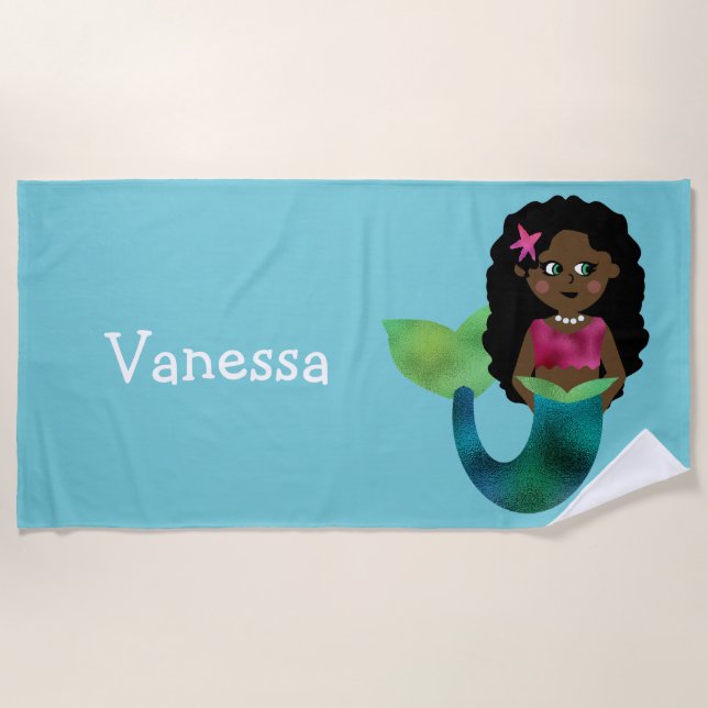 Personalisierte afrikanische amerikanische strandtuch (Vorderseite)