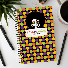 Personalisierte Afro Retro Punkte Notizbuch