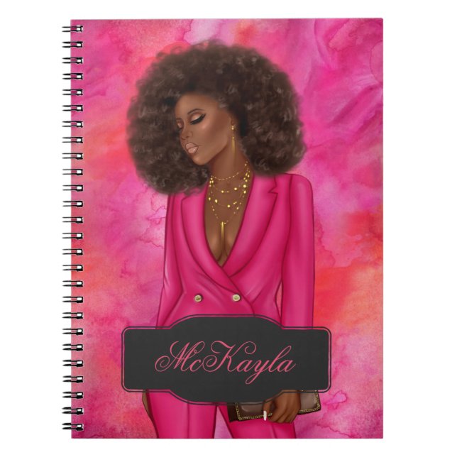 Personalisierte afroamerikanische CEO Boss Woman Notizblock (Vorderseite)