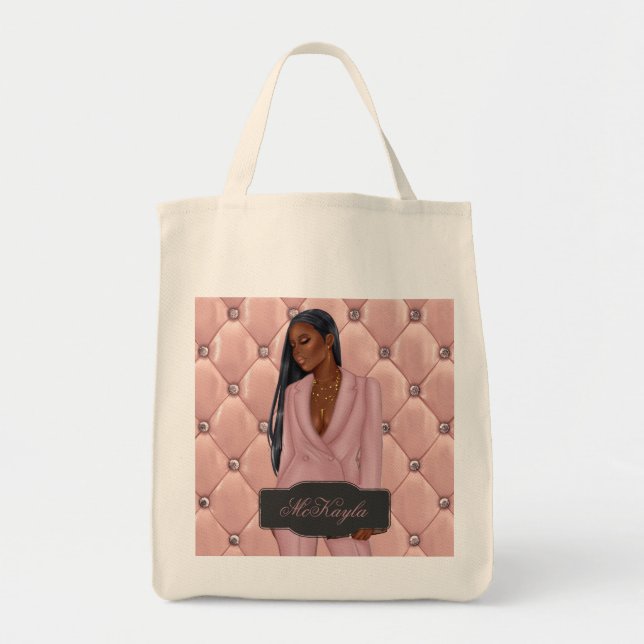Personalisierte afroamerikanische CEO Boss Woman Tragetasche (Vorne)
