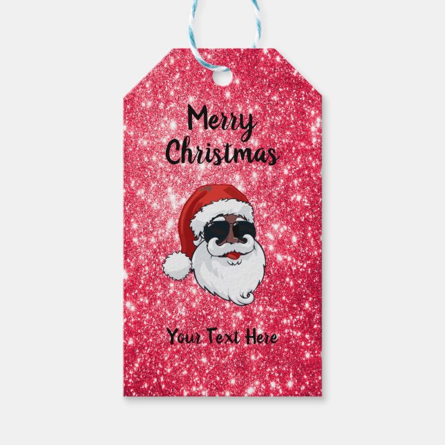 Personalisierte afroamerikanische Weihnachtsmarken Geschenkanhänger (Vorderseite)