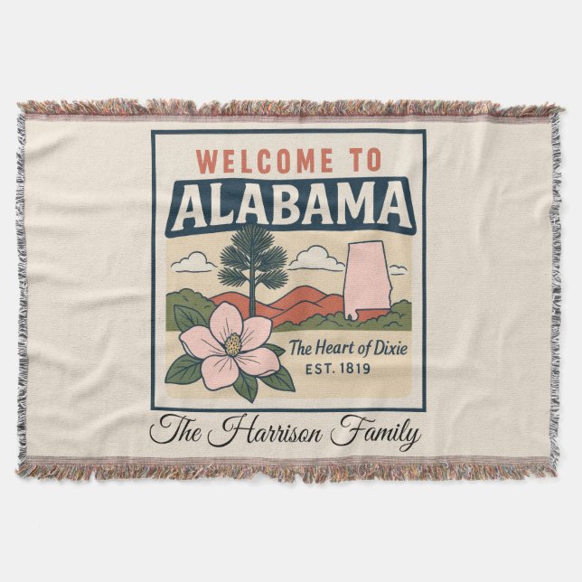 Personalisierte Alabama-Decke Decke (Vorderseite)