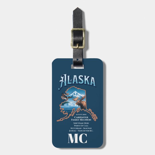 Personalisierte Alaska Cruise Vacacation Wiederseh Gepäckanhänger (Vorderseite vertikal)