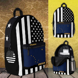 Personalisierte Alaska-Flaggentasche, amerikanisch Bedruckter Rucksack