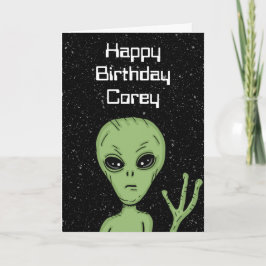 Personalisierte Alien, aus dieser Welt zum Geburts Karte