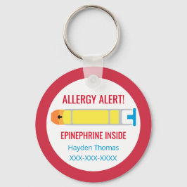 Personalisierte Allergie bei Kindern Epinephrine R Schlüsselanhänger