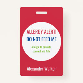 Personalisierte Allergiealarm für Kinder Ausweis