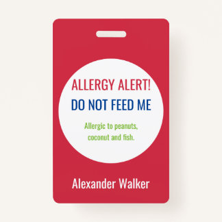 Personalisierte Allergiealarm für Kinder Ausweis