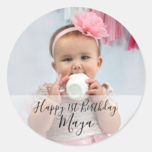 Personalisierte Alles Gute zum Geburtstag Fotostic Runder Aufkleber