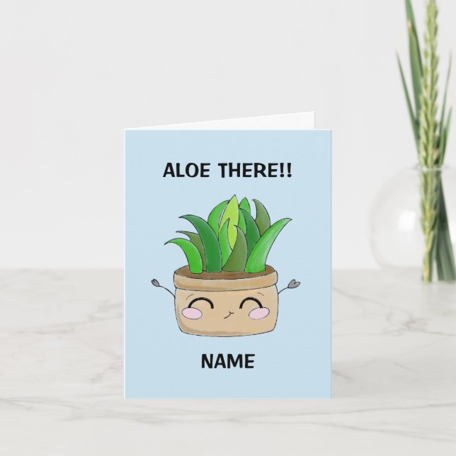 Personalisierte Aloe There Geburtstagskarte Karte (Vorderseite)