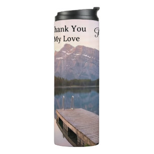 Personalisierte Alpen Bergsee Natur Landschaft Thermosbecher