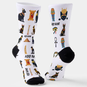 Personalisierte altägyptische Katzensocken & Pyram Socken