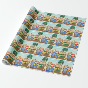 Personalisierte alte MacDonald's Farm Geschenkpapier