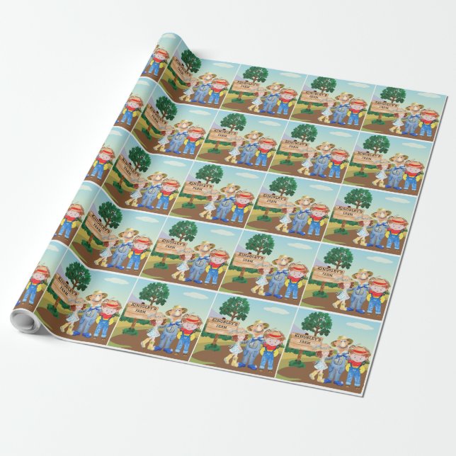 Personalisierte alte MacDonald's Farm Geschenkpapier (Ungerollt)